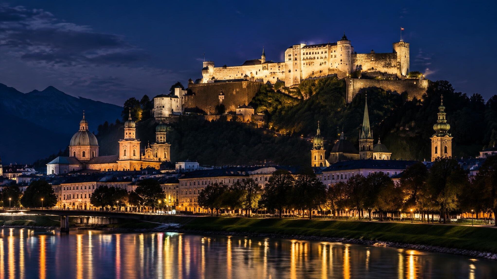 hohensalzburg at night
